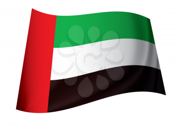 United arab emirates flag in green red white and black